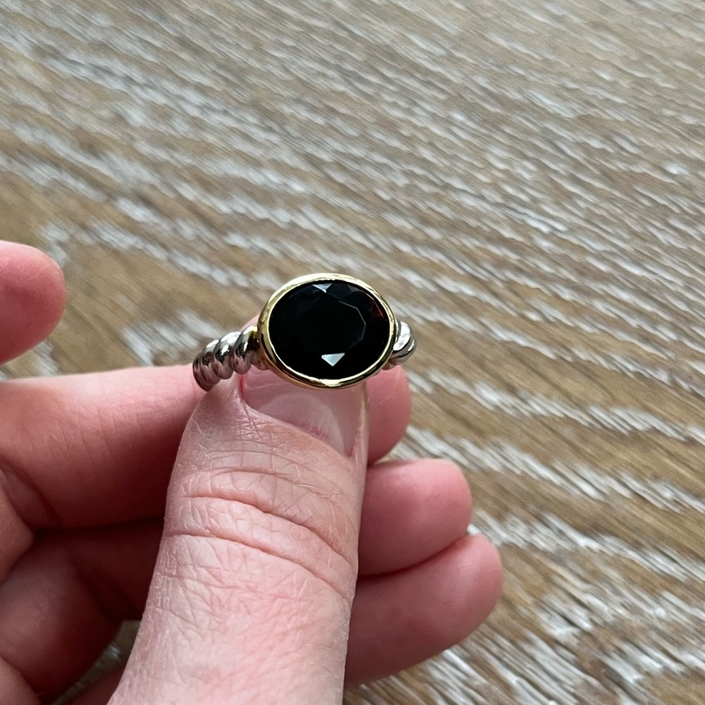 Sterling silver onyx ring